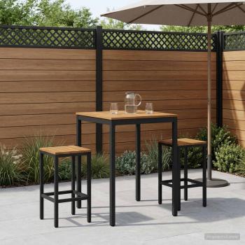 ARDEBO.de - Gartenbar-Tisch NAARDEN Natürlich und Schwarz