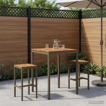 ARDEBO.de - Gartenbar-Tisch NAARDEN Natur und Kaffee 80 x 80,5 x 105 cm