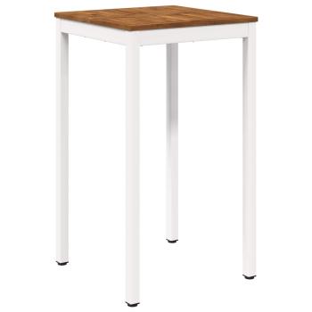 Gartenbar-Tisch NAARDEN Natürlich und Weiß 60 x 60,5 x 105 cm