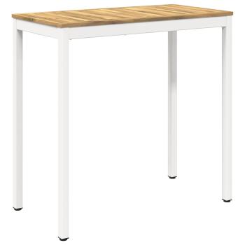 Gartenbar-Tisch Weiß 108,5 x 55 x 105 cm Massivholz Akazie