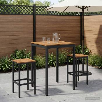 ARDEBO.de - Gartenbar-Tisch NAARDEN Natürlich und Schwarz