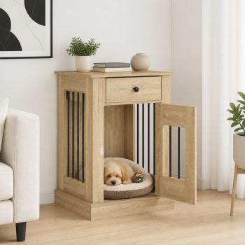 ARDEBO.de - Hundekäfigmöbel Sonoma-Eiche 50 x 47,5 x 80 cm Holzwerkstoff