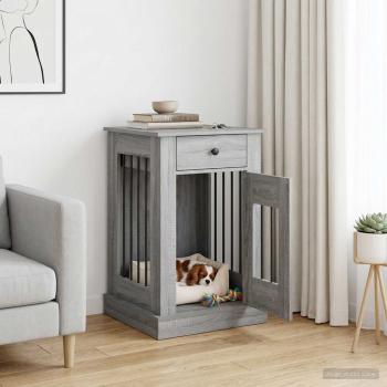ARDEBO.de - Hundekäfigmöbel Sonoma-Grau 50 x 47,5 x 80 cm Holzwerkstoff