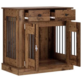 Hundekäfigmöbel Altholz 80 x 47,5 x 80 cm Holzwerkstoff