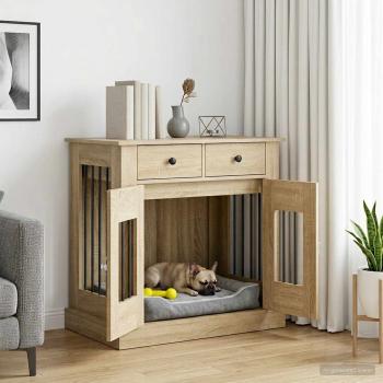 ARDEBO.de - Hundekäfigmöbel Sonoma-Eiche 80 x 47,5 x 80 cm Holzwerkstoff