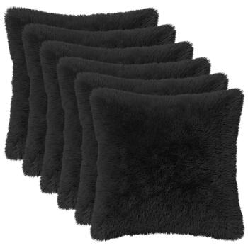Kissen mit Kissen HEERLEN 6 Stk. Schwarz PV Fleece