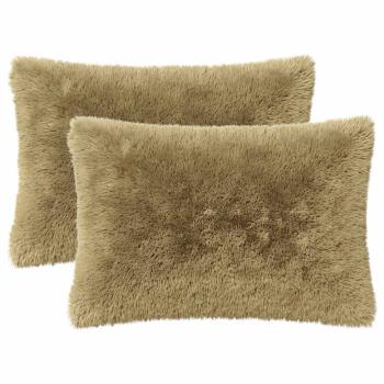 Kissen 2 stk. HEERLEN Hellgrau 50 x 75 cm PV Fleece