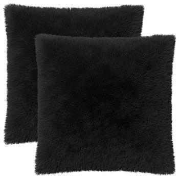 Kissen mit Kissen HEERLEN 2 Stk. Schwarz PV Fleece