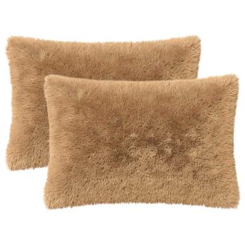 Kissen mit Kissen HEERLEN 2 Stk. Taupe PV Fleece