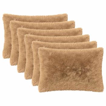 Wurfkissen 6 stk. HEERLEN Taupe 40 x 60 cm PV Fleece