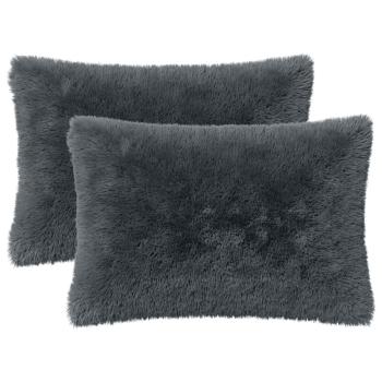 Kissen 2 stk. HEERLEN Anthrazit 50 x 70 cm PV Fleece