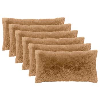 Wurfkissen 6 stk. HEERLEN Taupe 40 x 70 cm PV Fleece