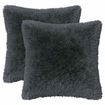 Kissen 2 stk. HEERLEN Anthrazit 45 x 45 cm PV Fleece