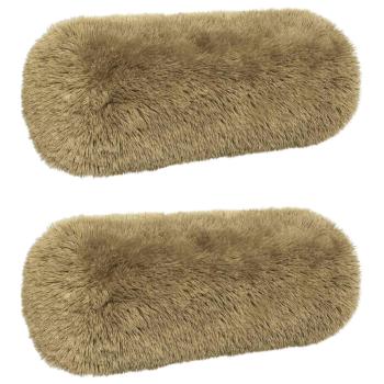 Kissen 2 stk. HEERLEN Hellgrau Ø 15 x 40 cm PV Fleece