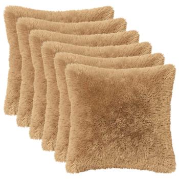 Wurfkissen 6 stk. HEERLEN Taupe 35 x 35 cm PV Fleece