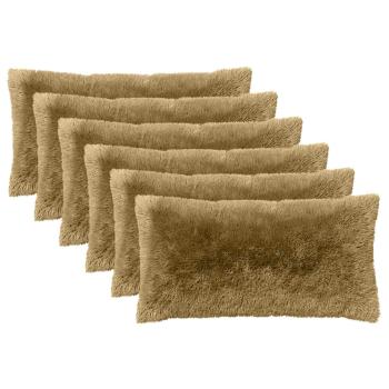 Kissen 6 stk. HEERLEN Hellgrau 40 x 80 cm PV Fleece