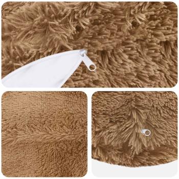 Wurfkissen 6 stk. HEERLEN Taupe Durchmesser 30 cm PV Fleece