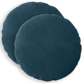 Wurfkissen 2 stk. HEERLEN Blau Durchmesser 40 cm Samt