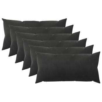 Kissen mit Kissen HEERLEN 6 Stk. Schwarz Samt