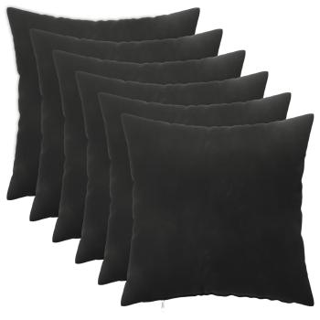 Kissen mit Kissen HEERLEN 6 Stk. Schwarz Samt