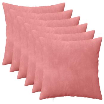Kissen 6 stk. HEERLEN Rosa 45 x 45 cm Samt