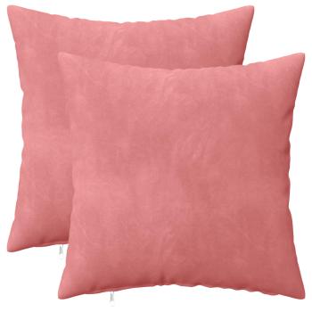 ARDEBO.de - Kissen mit Kissen HEERLEN 2 Stk. Rosa Samt
