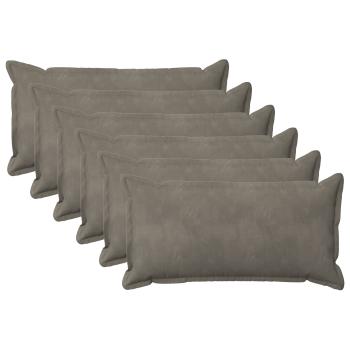 Kissen 6 stk. HOUTEN Hellgrau 40 x 80 cm Samt