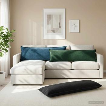 ARDEBO.de - Kissen mit Kissen HOUTEN Schwarz 40 x 145 cm Samt