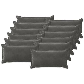 Kissen 12 stk. HOUTEN Dunkelgrau 40 x 80 cm Samt