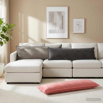 ARDEBO.de - Kissen HOUTEN Rosa 40 x 145 cm Samt