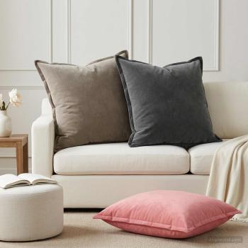 ARDEBO.de - Kissen mit Kissen HOUTEN 2 Stk. Rosa Samt