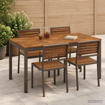 ARDEBO.de - Gartentisch Natur und Kaffee 141 x 80,5 x 75 cm