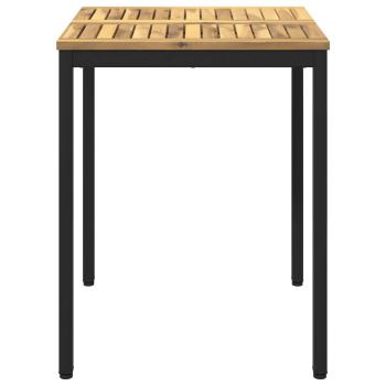 Gartentisch Weiß gewaschen und Schwarz 60 x 60,5 x 75 cm