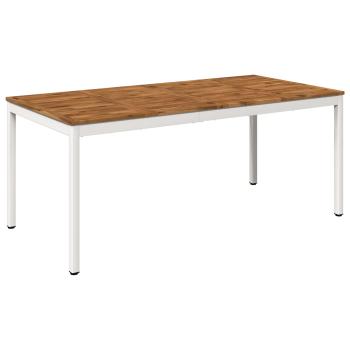 Gartentisch NAARDEN Natur und Weiß 180 x 88,5 x 75 cm