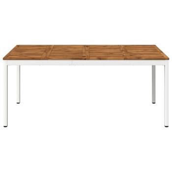 Gartentisch NAARDEN Natur und Weiß 180 x 88,5 x 75 cm