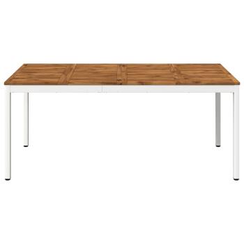 Gartentisch NAARDEN Natur und Weiß 147 x 88,5 x 75 cm