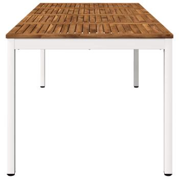 Gartentisch NAARDEN Natur und Weiß 147 x 88,5 x 75 cm