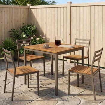 ARDEBO.de - Gartentisch Natur und Kaffee 80 x 80,5 x 75 cm