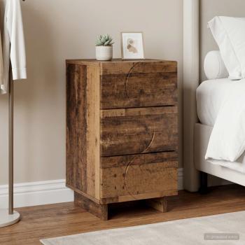 ARDEBO.de - Nachttisch Altholz 33,5 x 34,5 x 60 cm Holzwerkstoff