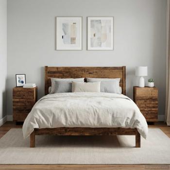 ARDEBO.de - Nachttisch 2 stk. Altholz 33,5 x 34,5 x 60 cm Holzwerkstoff