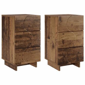 Nachttisch 2 stk. Altholz 33,5 x 34,5 x 60 cm Holzwerkstoff