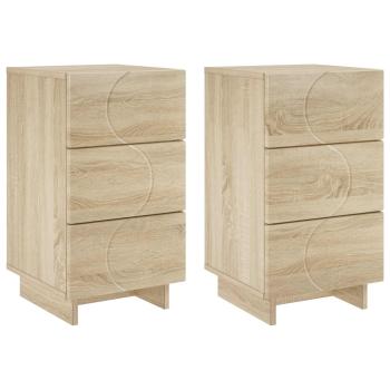 Nachttisch 2 stk. Sonoma-Eiche 33,5 x 34,5 x 60 cm