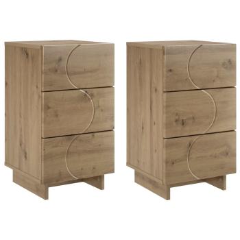 Nachttisch 2 stk. Artisan-Eiche 33,5 x 34,5 x 60 cm