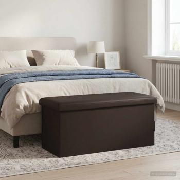 ARDEBO.de - Klappbare Aufbewahrungsbank Braun 180 kg 80 L 77 x 38 x 38 cm