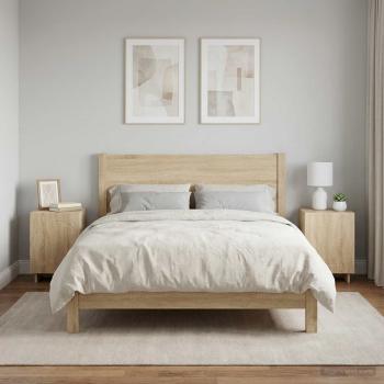ARDEBO.de - Nachttisch 2 stk. Sonoma-Eiche 33,5 x 34,5 x 50 cm