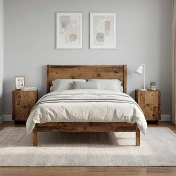 ARDEBO.de - Nachttisch 2 stk. Altholz 33,5 x 34,5 x 50 cm Holzwerkstoff