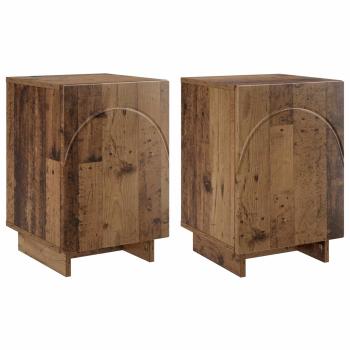 Nachttisch 2 stk. Altholz 33,5 x 34,5 x 50 cm Holzwerkstoff