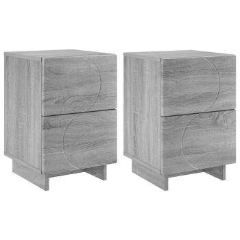 Nachttisch 2 stk. Sonoma-Grau 33,5 x 34,5 x 50 cm Holzwerkstoff