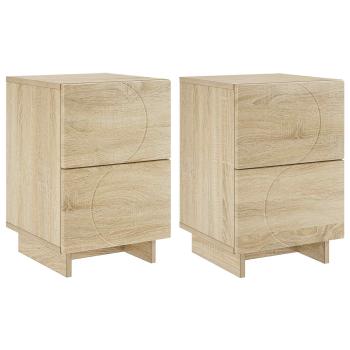 Nachttisch 2 stk. Sonoma-Eiche 33,5 x 34,5 x 50 cm