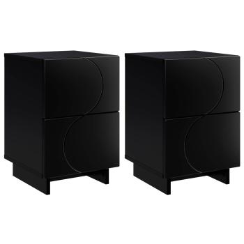 Nachttisch 2 stk. Schwarz 33,5 x 34,5 x 50 cm Holzwerkstoff